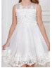 Ivory Beaded Lace Tulle High Low Popular Flower Girl Dress Ivory Beaded Lace Tulle High Low Popular Flower Girl Dress